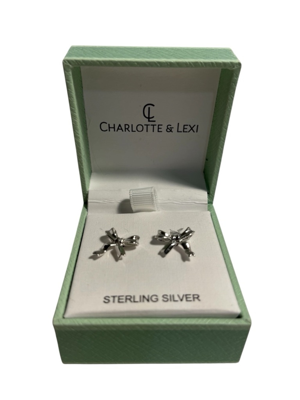 Charlotte & Lexi Sterling Silver Bow Stud Earrings - NWT **